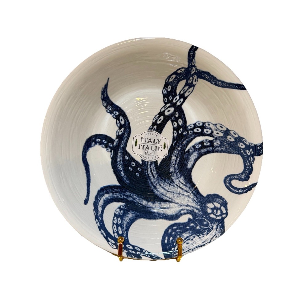 Ceramiche Blue Octopus‎ Serving Bowl Lucy Nautical Coastal Ceramicheitalia Italy